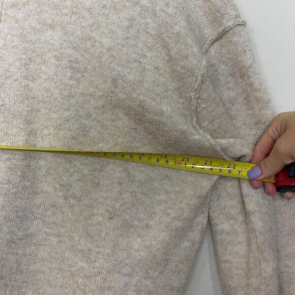 American Eagle Tan Cream Soft Cropped Cardigan Long Sleeve Button Front Size XS - Picture 6 of 7